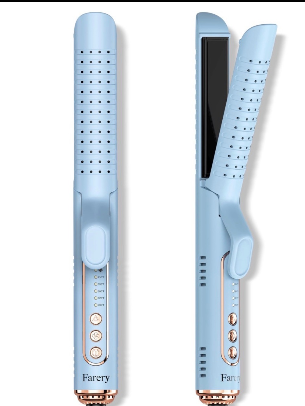 Light Blue Ceramic Hair Straightener & Curler